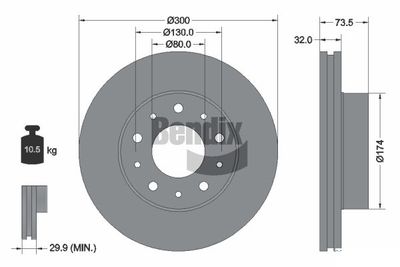 BDS1149 BENDIX Braking Тормозной диск