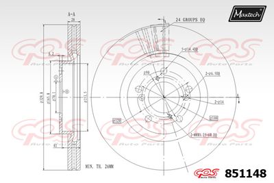 851148 MAXTECH Тормозной диск