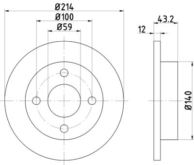 MDC443 MINTEX Тормозной диск