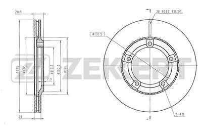 BS6249 ZEKKERT Тормозной диск