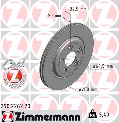 290226220 ZIMMERMANN Тормозной диск