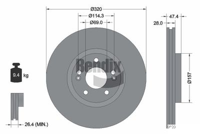 BDS1479HC BENDIX Braking Тормозной диск