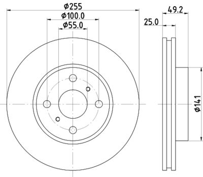 8DD355120261 HELLA Тормозной диск