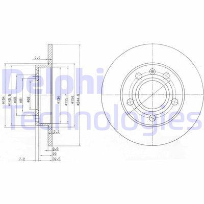 BG2753 DELPHI Тормозной диск