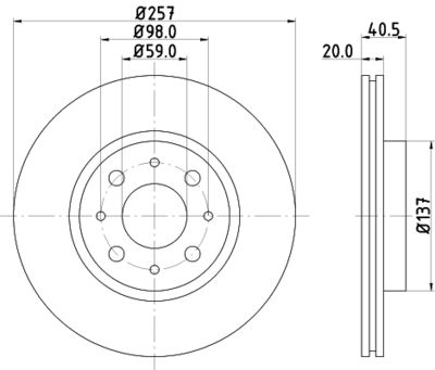 8DD355103871 HELLA PAGID Тормозной диск