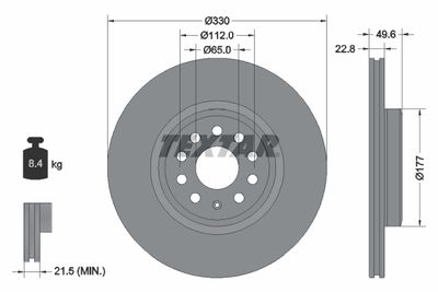 92327103 TEXTAR Тормозной диск