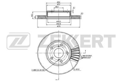 BS6227 ZEKKERT Тормозной диск