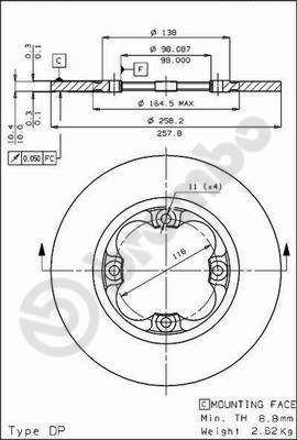 BS7085 BRECO Тормозной диск