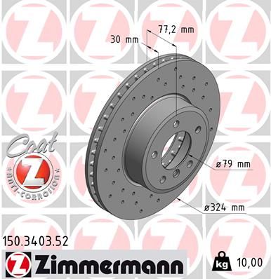 150340352 ZIMMERMANN Тормозной диск