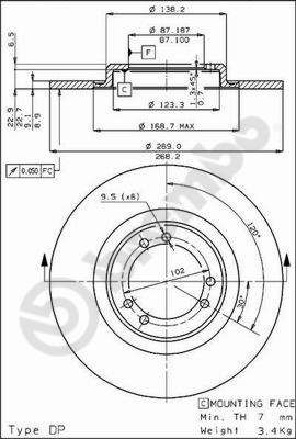 08261310 BREMBO Тормозной диск