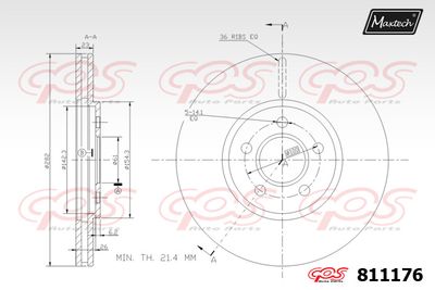 811176 MAXTECH Тормозной диск