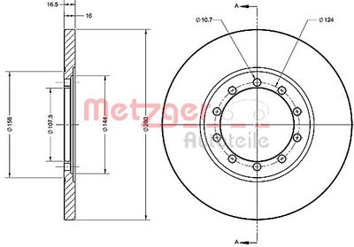 6110540 METZGER Тормозной диск