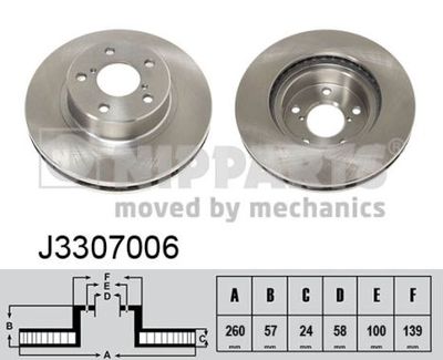 J3307006 NIPPARTS Тормозной диск