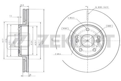 BS6096 ZEKKERT Тормозной диск