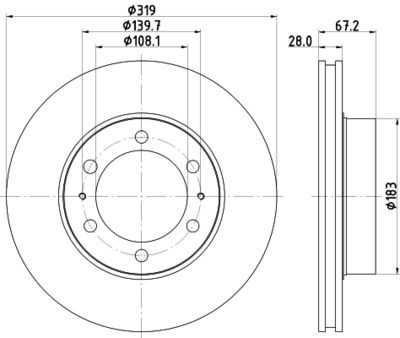 8DD355117261 HELLA PAGID Тормозной диск