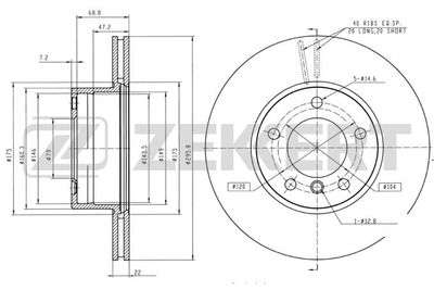 BS5209 ZEKKERT Тормозной диск