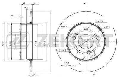 BS5062 ZEKKERT Тормозной диск