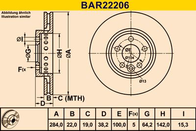 BAR22206 BARUM Тормозной диск