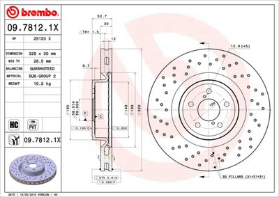 0978121X BREMBO Тормозной диск