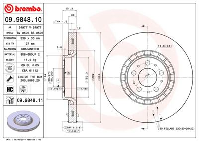 09984811 BREMBO Тормозной диск