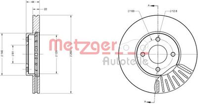 6110680 METZGER Тормозной диск