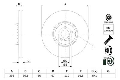 0986479H13 BOSCH Тормозной диск