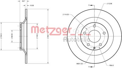 6110749 METZGER Тормозной диск