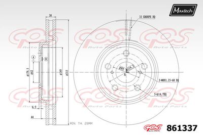 861337 MAXTECH Тормозной диск