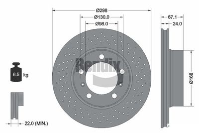 BDS2163RHC BENDIX Braking Тормозной диск