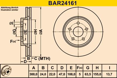 BAR24161 BARUM Тормозной диск