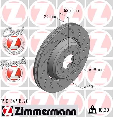 150345870 ZIMMERMANN Тормозной диск