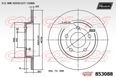 853088 MAXTECH Тормозной диск