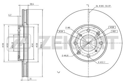 BS5168 ZEKKERT Тормозной диск