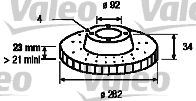 186439 VALEO Тормозной диск