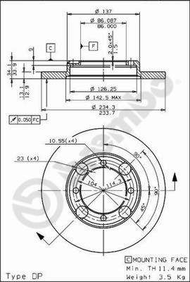 BS7548 BRECO Тормозной диск