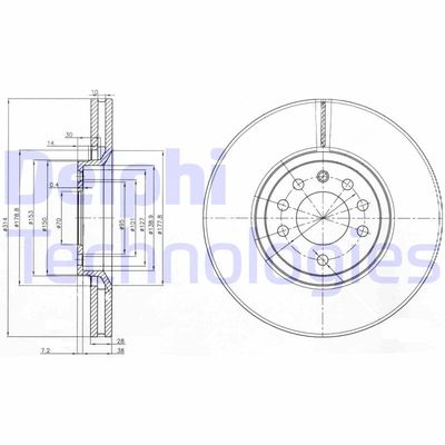 BG3973 DELPHI Тормозной диск