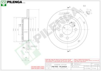 5146 PILENGA Тормозной диск