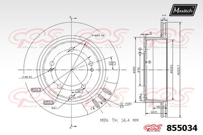 855034 MAXTECH Тормозной диск