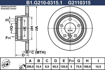 B1G21003151 GALFER Тормозной диск