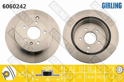 6060242 GIRLING Тормозной диск