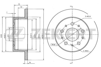 BS5109 ZEKKERT Тормозной диск