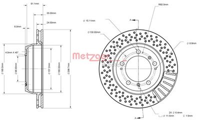 6110841 METZGER Тормозной диск