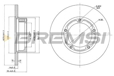 CD6061S BREMSI Тормозной диск