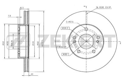 BS5173 ZEKKERT Тормозной диск