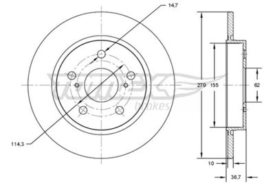 TX7200 TOMEX Brakes Тормозной диск