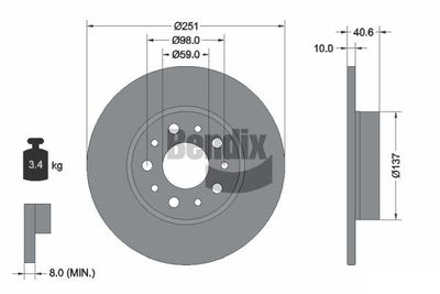 BDS1321 BENDIX Braking Тормозной диск