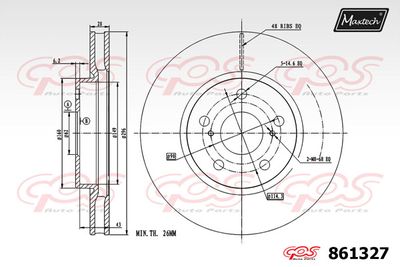 861327 MAXTECH Тормозной диск