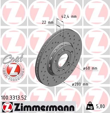 100331352 ZIMMERMANN Тормозной диск