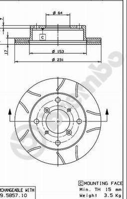 09585775 BREMBO Тормозной диск