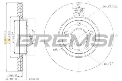 CD6827V BREMSI Тормозной диск